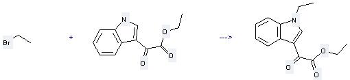 1H-Indole-3-aceticacid, α-oxo-, ethyl ester can be used to produce ethyl 1-ethylindole-3-glyoxalate at the ambient temperature